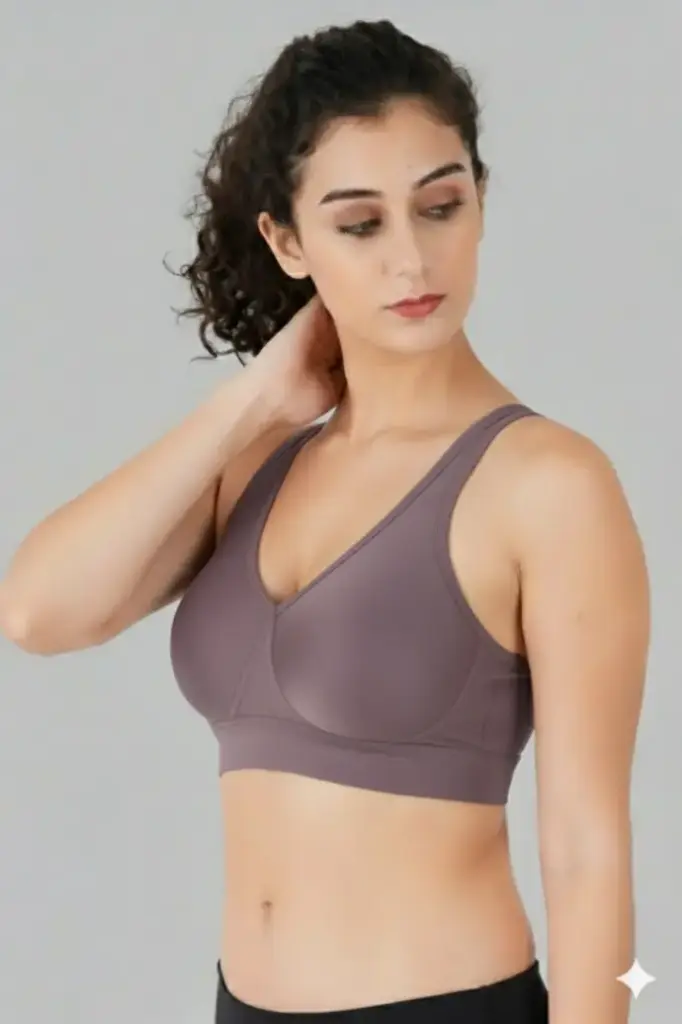 Women's Cotton Blend Non-Padded Non-Wired Full Coverage Regular Bra Comfort, Soft Cup, Comfortable Support - Comfortable Bra- Pack of 3 - Color -Brown, Dark Pink & Maroon