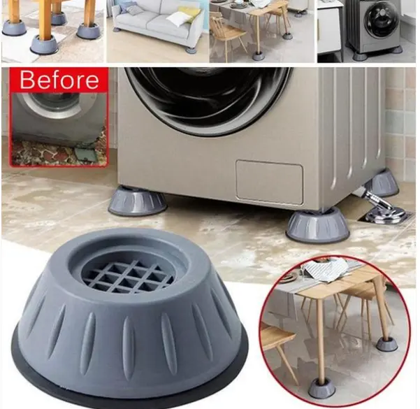 Anti-Vibration Washing Machine Pads – Shock Absorbing, Noise Cancelling, Heightening Suction Feet