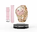 Gen 9 Smartwatch, HD Display Gold Metal Strap & Activity Tracker, Bluetooth Calling, Customizable Watch Faces, Water Resistant Smartwatch for Women & Girls(Rose Gold)