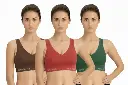 Plain Sports Bra for Women Girls (Free Size Bra Fit to 28-30-32-34) | Combo Pack of 3 Multicolor