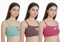 Sports Bra for Women Girls (Free Size Bra Fit to 28-30-32-34) | Combo Pack of 3 Multicolor