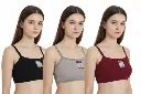 Sports Bra for Women Girls (Free Size Bra Fit to 28-30-32-34) | Combo Pack of 3 Multicolor