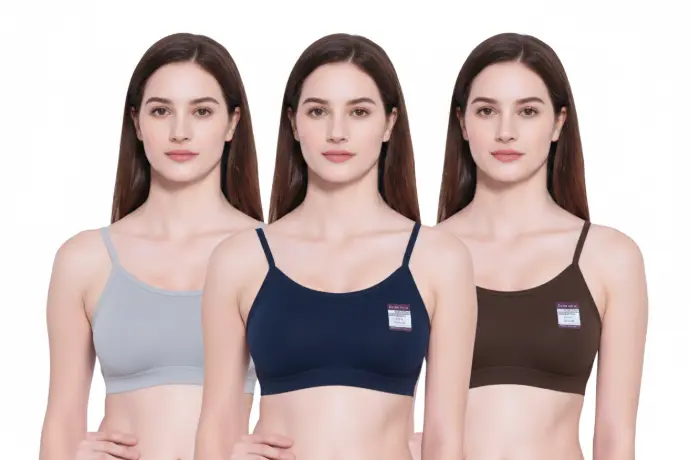 Sports Bra for Women Girls (Free Size Bra Fit to 28-30-32-34) | Combo Pack of 3 Multicolor