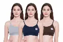 Sports Bra for Women Girls (Free Size Bra Fit to 28-30-32-34) | Combo Pack of 3 Multicolor