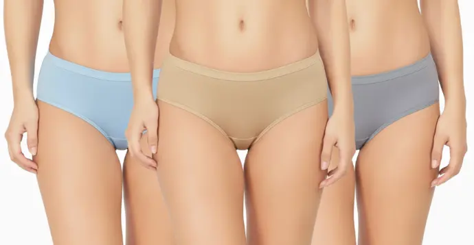 Women Hipster Panty - 100% Super Combed Cotton - Pack of 3 - Anti Bacterial, No Marks Waist, Wicking Light Assorted Print Free Size